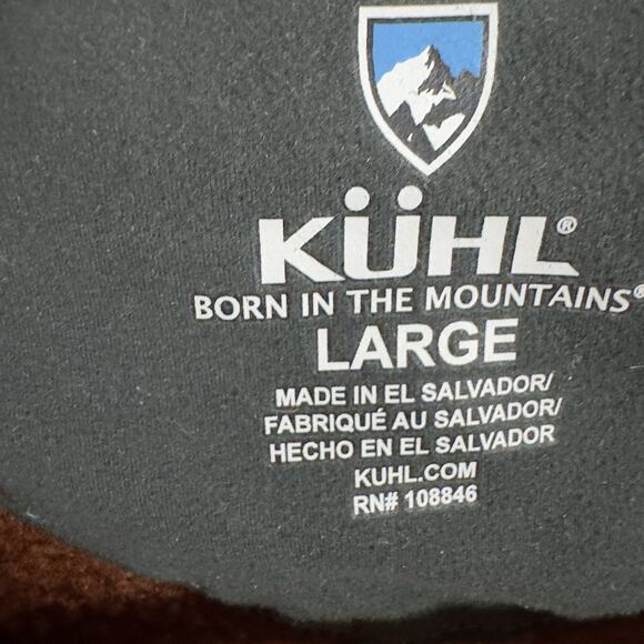 KUHL Men’s L Quarter Zip Pullover Brown Fleece Knit Hiking Thermal Sweater - Picture 3 of 7